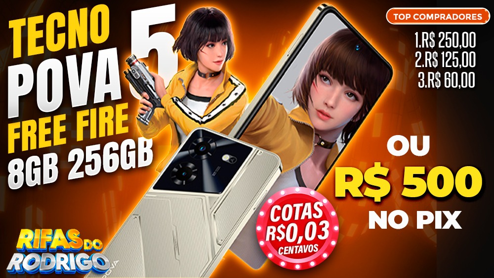 TECNO POVA 5 FREE FIRE 8GB 256GB GLOBAL OU R$500 NO PIX! TOP COMPRADORES: 1.R$250 2.R$125 3.R$60
