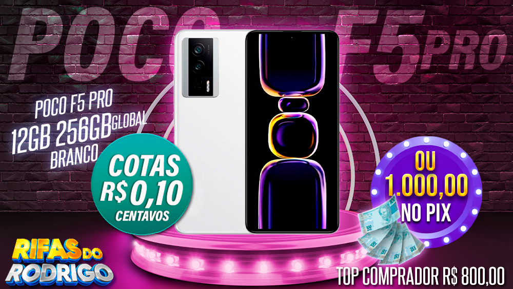 POCO F5 PRO 12GB 256GB GLOBAL BRANCO OU PIX DE R$1.000! TOP COMPRADO LEVA R$800 NO PIX!